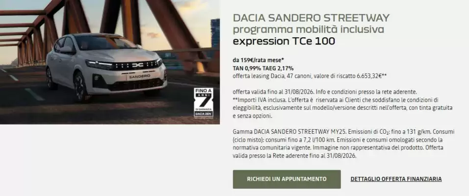 Dacia (valido fino al 31-08)