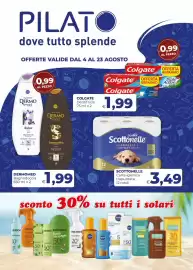 Volantino Pilato Pagina 1: Scottonelle Carta igienica trapuntata €3,49, DERMOmed Bagnodoccia €1,99
