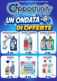 Volantino Opportunity Shop Pagina 1: Omino Bianco Detergente Igienizzante €4,49, Rotoloni Regina €2,49