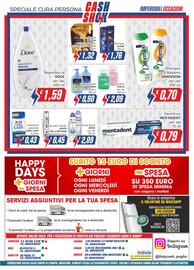 Volantino Italy Cash Pagina 12: Bagnodoccia DOVE €1,59, Assorbenti anatomici LINES LADY €0,43