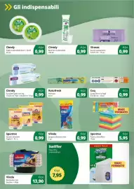 Volantino Acqua & Sapone Pagina 4: Vileda Spugna abrasiva inox €0,99, Spontex Guanti Sensitive €0,99