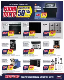 Volantino Trony Pagina 6: MOULINEX FRIGGITRICE ARIA EZ905D €119,90, INDESIT PIANO COTTURA IS F 18Q60 NE €179,90