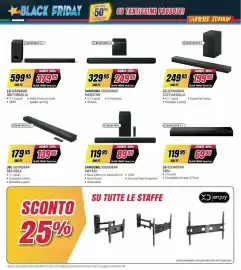 Volantino Trony Pagina 15: SAMSUNG SOUNDBAR HWT420 €89,95, JBL SOUND BAR SB510BLK €139,95