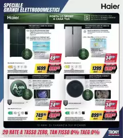 Volantino Trony Pagina 41: Haier lavatrice X serie 7 €499,95, Haier Frigorifero Side by Side 5 HSR5918DNMP €699,95