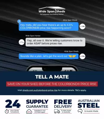 Wide Span Sheds (valid until 31-08)