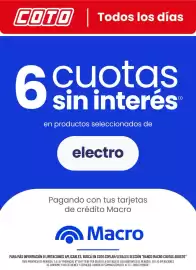 Catálogo Coto Página 10: COTO | Todos los días 6 cuotas sin interés en productos seleccionados de electro Pagando con tus