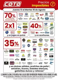 Catálogo Coto Página 3: COTO Precios Imposibles Jueves 13 al Martes 18 de Agosto 70% descuento en la segunda llevando 2