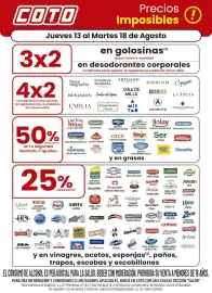 Catálogo Coto Página 4: COTO Precios Imposibles Jueves 13 al Martes 18 de Agosto 3x2 4x2 combinalos como quieras, te