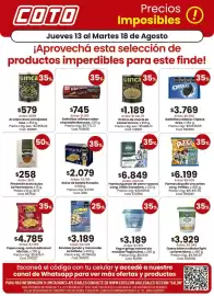 Catálogo Coto Página 5: Inca Arvejas secas remojadas €579,00, Galletitas rellenas sabor chocolate Macucas €745,00