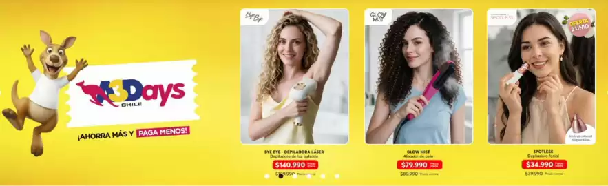 Catálogo A3D Página 2: Depladoro facial €34.990,00, Depiladora laser €140.990,00