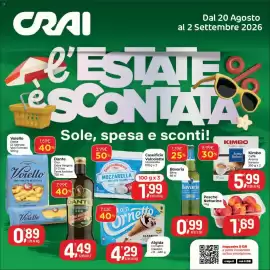 Volantino Crai Pagina 1: Caseificio Valcolatte Mozzarella €1,99, Algida Cornetto Classico €4,29