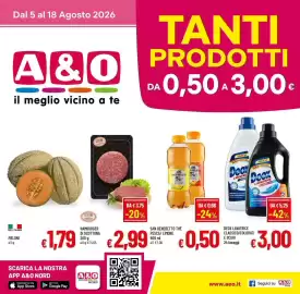 Volantino A&O Pagina 1: Deox Lavatrice €3,00, SAN BENEDETTO THÈ PESCA/LIMONE €0,50