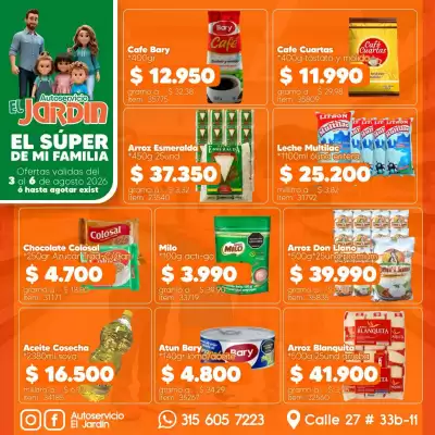 Autoservicio El Jardín (válido hasta 6-08)