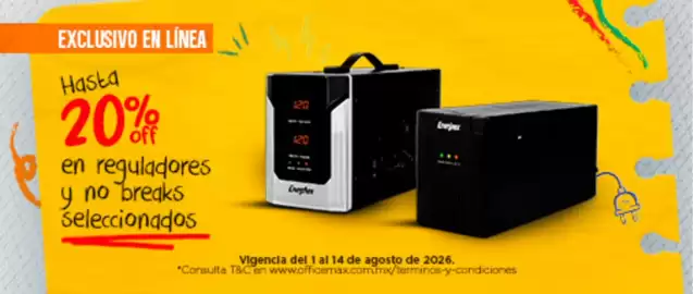 Catálogo OfficeMax Página 9: Enerflex reguladores y no breaks