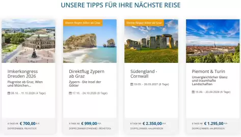 Gruber Reisen Flugblatt Seite 1