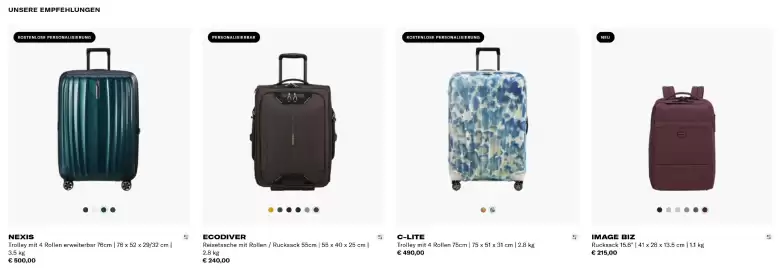 Samsonite Flugblatt Seite 1