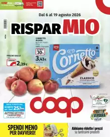 Volantino Coop Pagina 1: Pesche gialle €2,39, Cornetto Algida €3,43