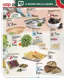Volantino Coop Pagina 10: COZZE ALLEVATE NEL GOLFO DI LA SPEZIA €4,90, TROFIETTE STEMARPAST €1,74