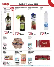 Volantino Coop Pagina 16: Filetto di tonno Asdomar €4,99, Beveranda a base di frutta Santal €1,35