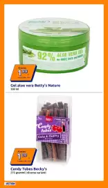 Volantino Action settimana 32 Pagina 14: Gel aloe vera Betty's Nature €1,99, Candy Tubes Becky's €1,29