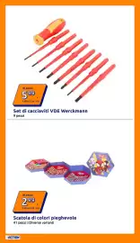 Volantino Action settimana 32 Pagina 26: Set di cacciaviti VDE Werckmann €5,99, Scatola di colori pieghevole €2,99