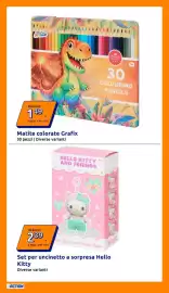 Volantino Action settimana 32 Pagina 8: Matite colorate Grafix €1,49, Set per uncinetto a sorpresa Hello Kitty €2,39