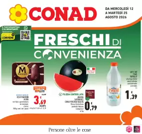 Volantino Conad Pagina 1: LATTE UHT ZYMIL PARMALAT €1,39, GELATO MAGNUM ALGIDA €3,69