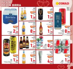 Volantino Conad Pagina 15: BIRRA 11 PARALLELI CONAD €0,90, BICCHIERI NATURAL BIBO €4,99