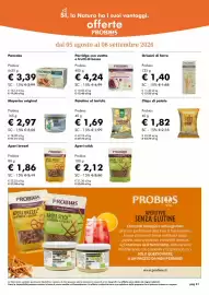 Volantino NaturaSì Pagina 21: Porridge con uvetta e frutti di bosco Probios €4,24, Grissini di farro Probios €1,40