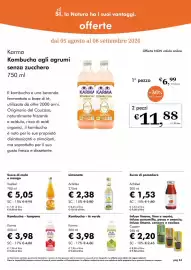 Volantino NaturaSì Pagina 34: Limonata Achillea €2,38, Kombucha - té verde Karma €3,98