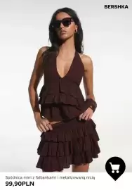 Bershka gazetka tydzień 32 Strona 8: Spódnica mini z falbankami i metalizowaną nicią Bershka €99,90