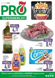 Volantino PRO7 Supermercati Pagina 1: PRODIGI SALSICCIA di suino €0,47, SAGRA olio extra vergine di oliva €4,77