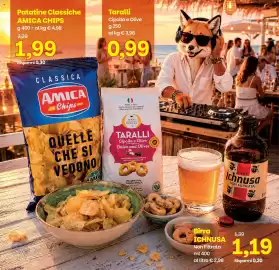 Volantino Prix Quality Pagina 17: Patatine classiche amica chips €1,99, Taralli Cipolla e Olive €0,99