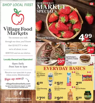 Village Food Markets flyer (valid until 11-08)