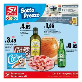 Volantino Sì con te Superstore Pagina 1: Birra Heineken €0,95, Cornetto Algida €3,49
