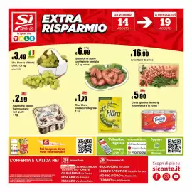 Volantino Sì con te Superstore Pagina 24: Vaschetta gelato Sammontana €2,99, Uva bianca Vittoria €3,49