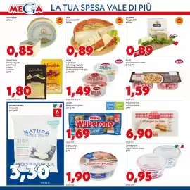 Volantino MEGA Pagina 4: NATURA SINCERA mozzarella €3,30, Selex sughi fresco €1,49