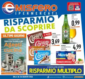 Volantino Emisfero Pagina 1: Cornetto assortito €3,69, Heineken Birra €0,99