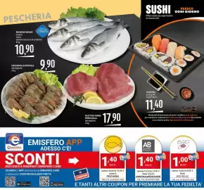 Volantino Emisfero Pagina 9: Branzino €10,90, Mazzancolla tropicale €9,90