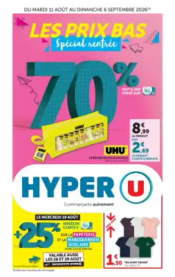 Hyper U | La rentrée à prix bas (valable jusqu'au 6-09)