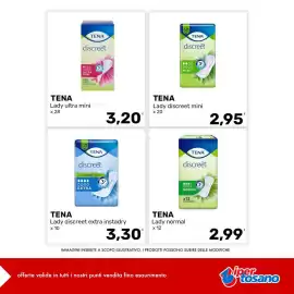 Volantino Iper Tosano settimana 32 Pagina 4: TENA Lady discreet mini €2,95, TENA Lady normal €2,99
