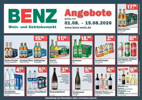 Benz Getränke (gültig bis 15-08)