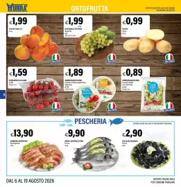 Volantino Hurrà Pagina 8: PESCHE GIALLE A €1,99, UVA BIANCA VITTORIA Bauletto €1,99