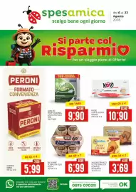 Volantino SpesAmica Pagina 1: RIO MARE TONNO IN OLIO OLIVA €6,99, Mulino Bianco Fette Dorate €3,69