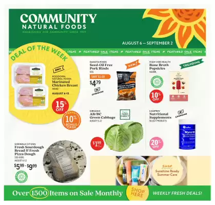 Community Natural Foods flyer (valid until 2-09)