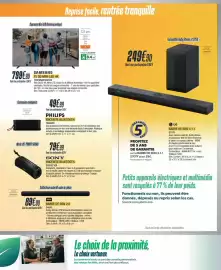 Catalogue Proxi Confort page 3: SAMSUNG TV QD MINI-LED 4K €799,90, PHILIPS ENCEINTE BLUETOOTH €49,99
