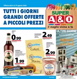 Volantino A&O Pagina 1: Birra Moretti €0,99, MULINO BIANCO biscotti classici €2,49