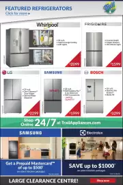 Trail Appliances flyer week 32 Page 2: LF25Z6211S WRFF3536SZ LG FEATURED REFRIGERATORS Click for more ► Whirlpool® What