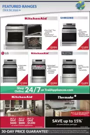 Trail Appliances flyer week 32 Page 4: LREN6325XE 910 KSIS730PSS LG FEATURED RANGES Click for more ► KitchenAid • Convection