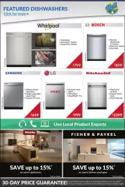 Trail Appliances flyer week 32 Page 6: DW80CG4021SRAA WDTA50SAKZ FEATURED DISHWASHERS Click for more Whirlpool® SAMSUNG